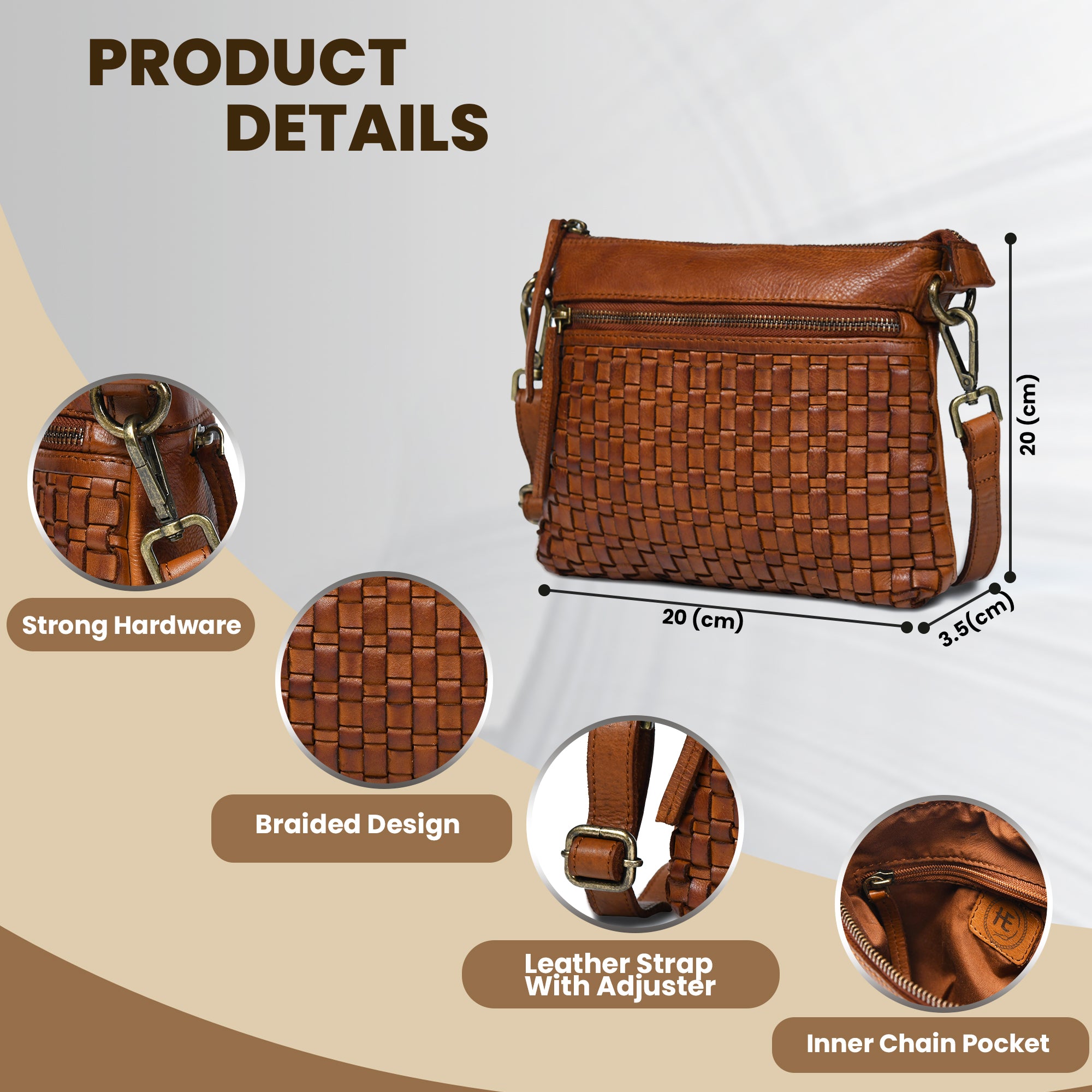 Woven Elegance Leather Handbag